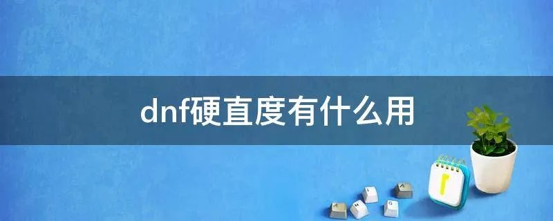 dnf硬直度有什么用