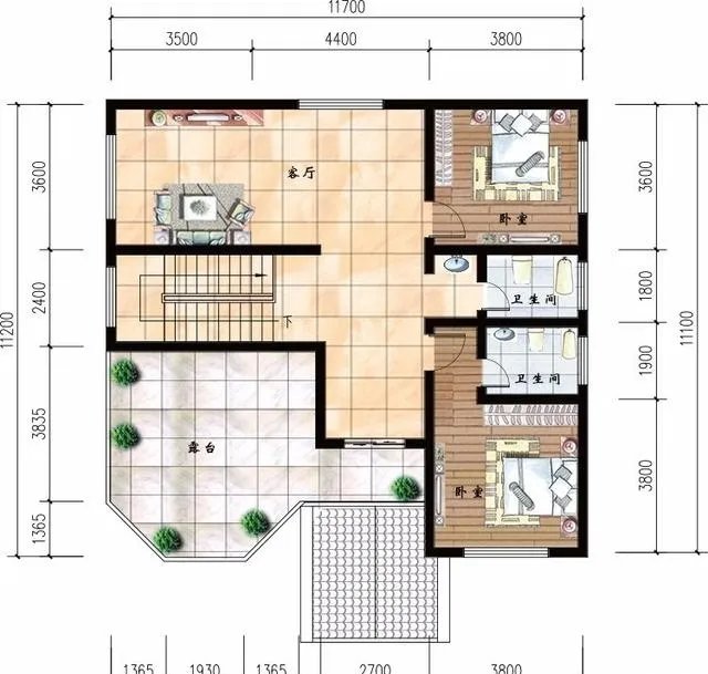 农村三层半小别墅设计图图片