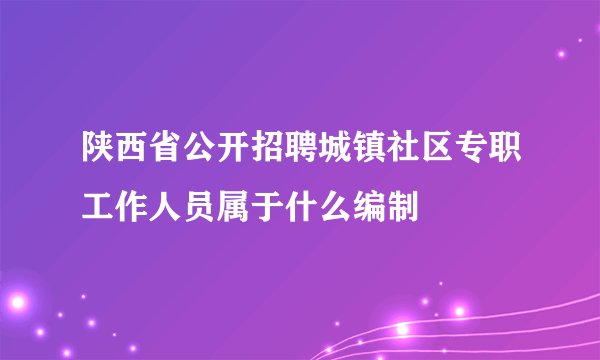 陕西省公开招聘城镇社区专职工作人员属于什么编制