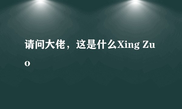 请问大佬，这是什么Xing Zuo