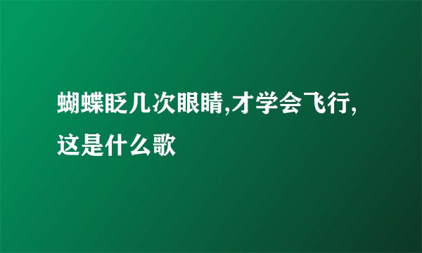 蝴蝶眨几次眼睛,才学会飞行,这是什么歌
