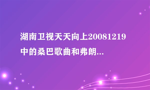 湖南卫视天天向上20081219中的桑巴歌曲和弗朗明戈舞曲分别较什么名字？谢谢