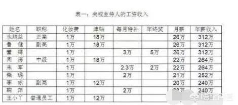 各个卫视的主持人的收入一般是多少?