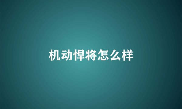 机动悍将怎么样