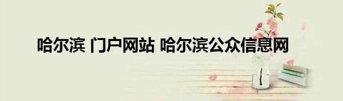 哈尔滨 门户网站 哈尔滨公众信息网