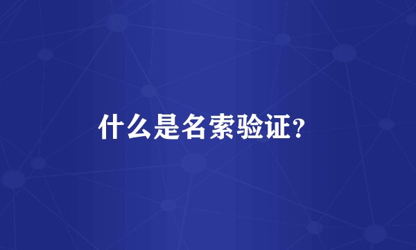 什么是名索验证？