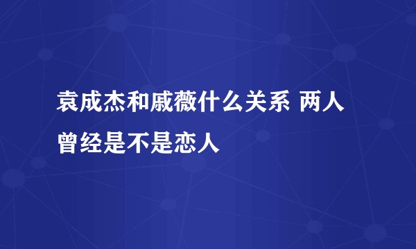 袁成杰和戚薇什么关系 两人曾经是不是恋人