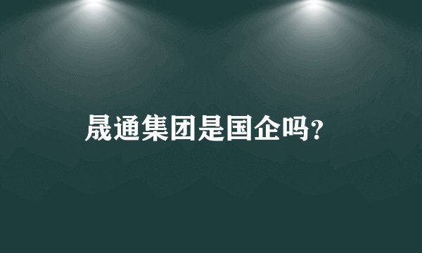 晟通集团是国企吗？