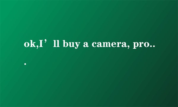 ok,I’ll buy a camera, probably tomorrow什么意思