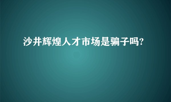 沙井辉煌人才市场是骗子吗?