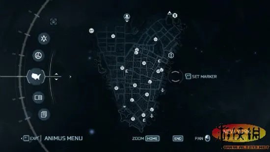 《刺客信条3》地区完整地图和详细狩猎地图分享