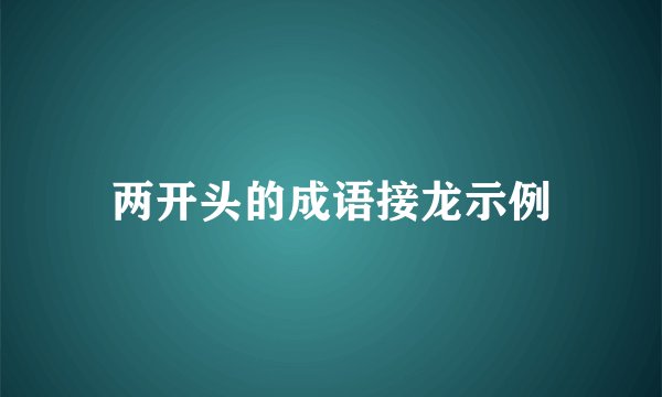 两开头的成语接龙示例