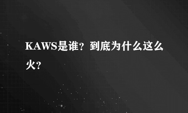 KAWS是谁？到底为什么这么火？