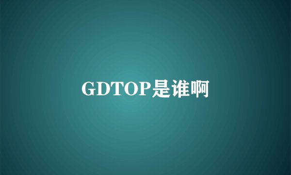 GDTOP是谁啊