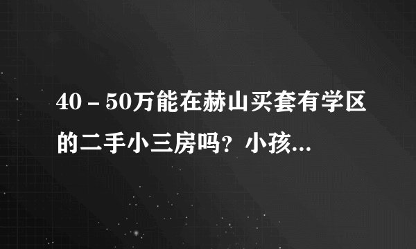 40－50万能在赫山买套有学区的二手小三房吗？小孩准备上小学？