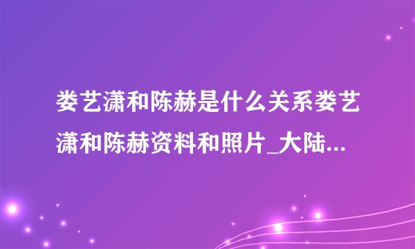 娄艺潇和陈赫是什么关系娄艺潇和陈赫资料和照片_大陆明星_【飞外网】