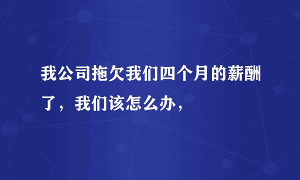 我公司拖欠我们四个月的薪酬了，我们该怎么办，