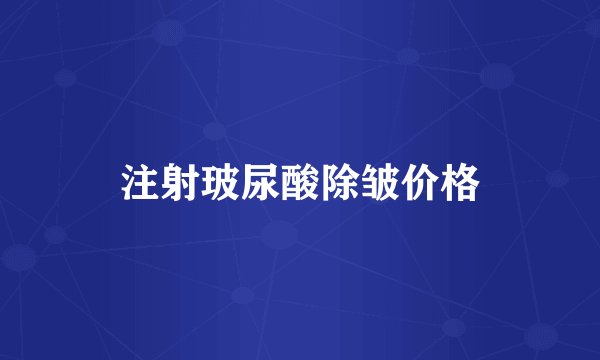 注射玻尿酸除皱价格