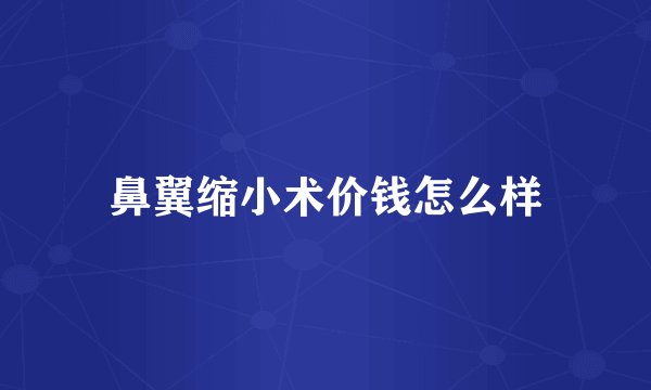 鼻翼缩小术价钱怎么样