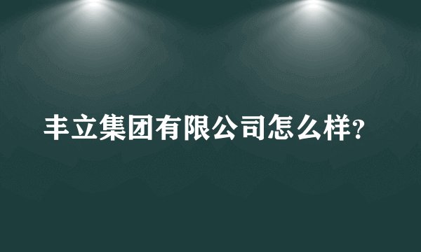 丰立集团有限公司怎么样?