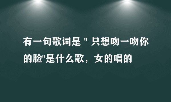 有一句歌词是＂只想吻一吻你的脸