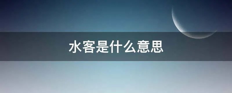 水客是什么意思