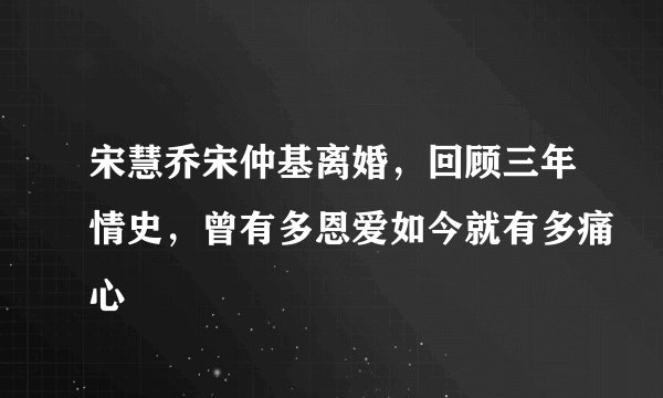 宋慧乔宋仲基离婚，回顾三年情史，曾有多恩爱如今就有多痛心