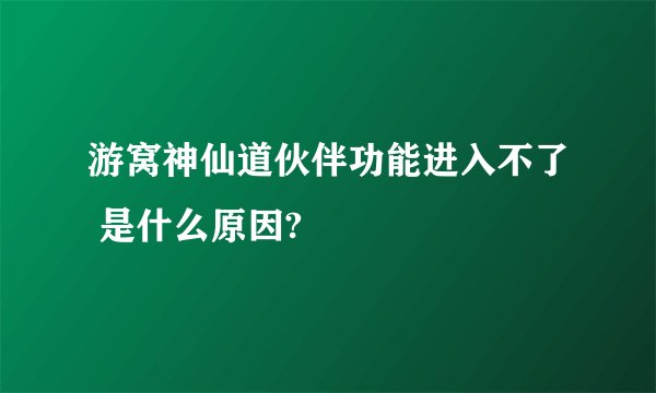 游窝神仙道伙伴功能进入不了 是什么原因?
