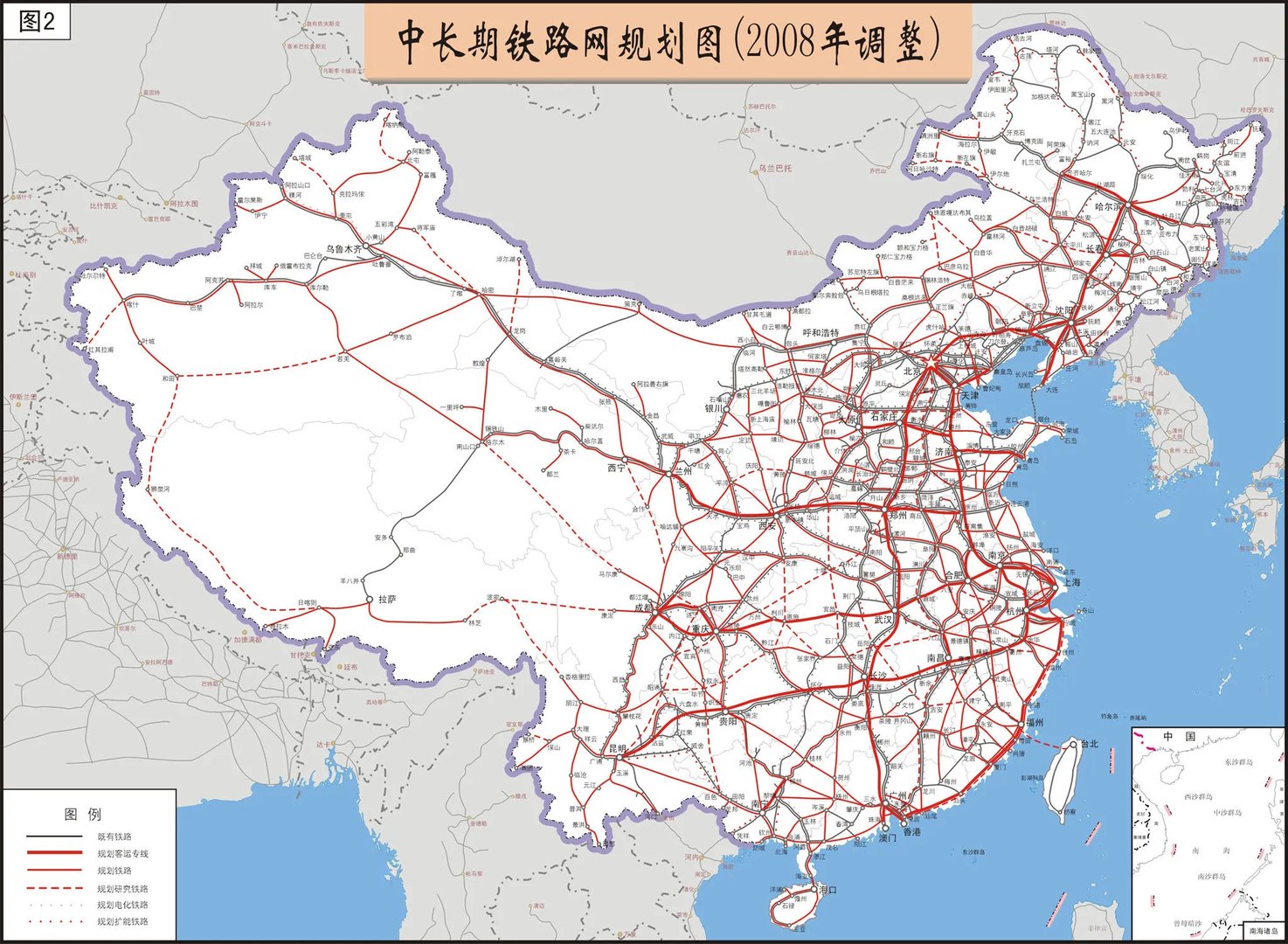 中国高铁版图的2014中国高铁线路图