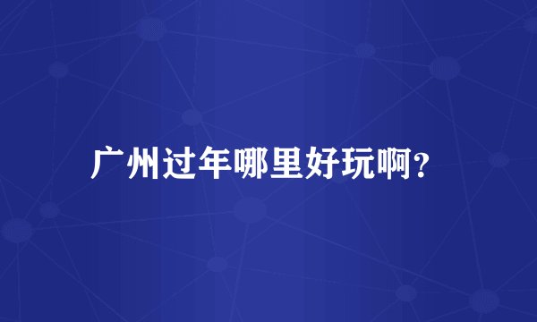 广州过年哪里好玩啊？