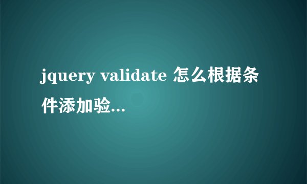 jquery validate 怎么根据条件添加验证 如：当java中if(a=0){ }else{ }