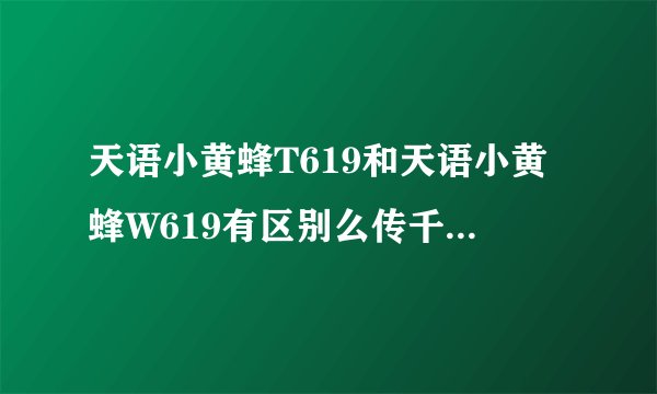 天语小黄蜂T619和天语小黄蜂W619有区别么传千万不要复制！？