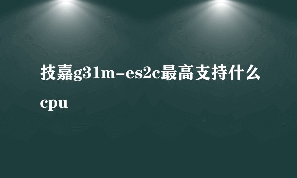 技嘉g31m-es2c最高支持什么cpu