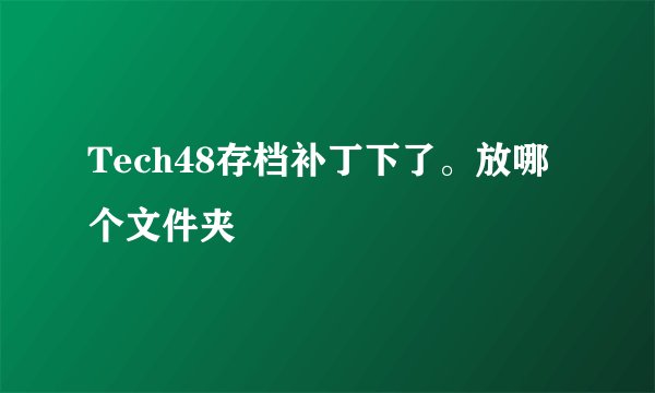 Tech48存档补丁下了。放哪个文件夹