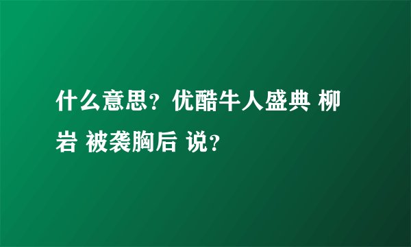 什么意思？优酷牛人盛典 柳岩 被袭胸后 说？