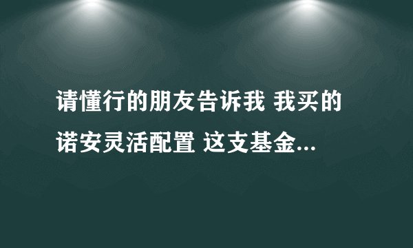 请懂行的朋友告诉我 我买的 诺安灵活配置 这支基金怎么样啊！股票基金比较适合长期定投的有哪些啊！