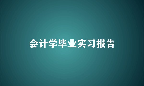 会计学毕业实习报告