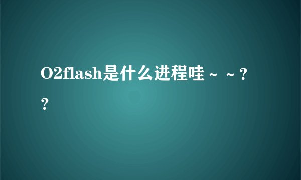 O2flash是什么进程哇～～？？