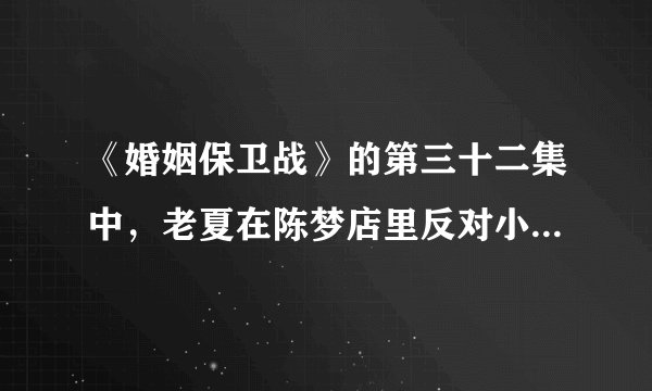 《婚姻保卫战》的第三十二集中,老夏在陈梦店里反对小小跟李刚在一起说的那段话是什么?