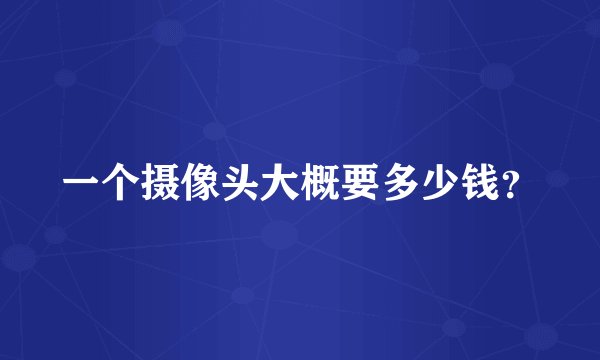一个摄像头大概要多少钱？