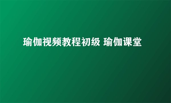 瑜伽视频教程初级 瑜伽课堂