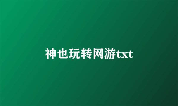 神也玩转网游txt