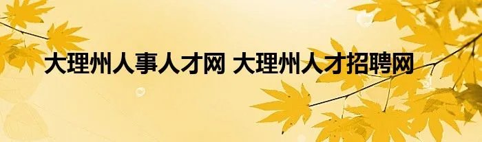 大理州人事人才网 大理州人才招聘网