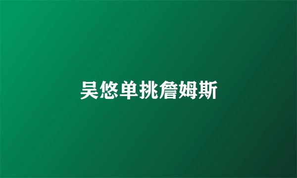吴悠单挑詹姆斯
