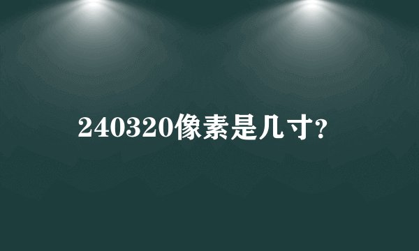 240320像素是几寸？