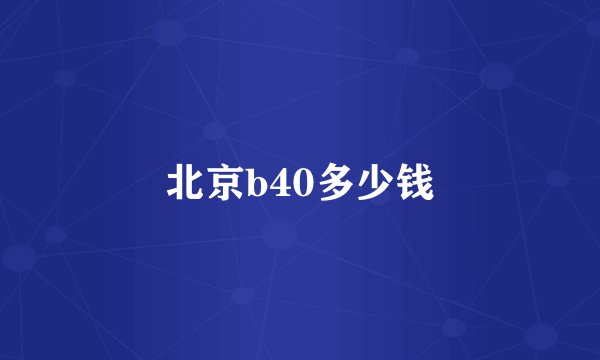 北京b40多少钱