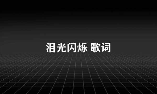 泪光闪烁 歌词