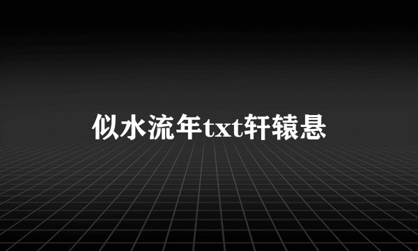 似水流年txt轩辕悬