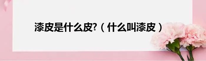 漆皮是什么皮?（什么叫漆皮）