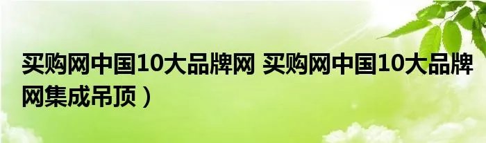 买购网中国10大品牌网 买购网中国10大品牌网集成吊顶）